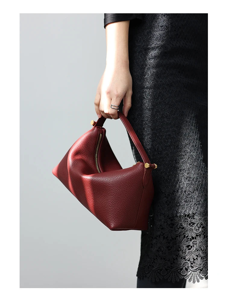 2024 Women Genuine Leather Luxury Handbags Small Size Versatile Cowhide Crossbody Bag Fashion Soft Messenger Purses