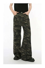 Vintage Camouflage Wide-Leg Men's Jeans