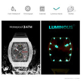 Men's Sport Chronograph: Stainless Steel Waterproof Quartz Watch