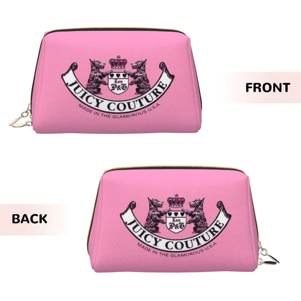J-Juicy-C-Couture Makeup Bag Zipper Pouch Travel Cosmetic Bags Large Leather Portable Cosmetic Bag for Women
