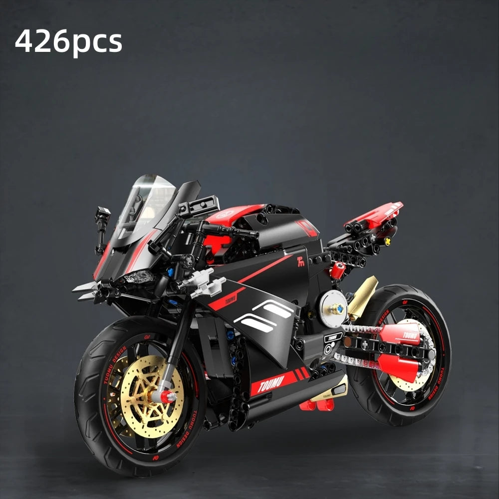 FUNXINEE Technical 1:5 Scale V4 Motorcycle Building Blocks Set MOC Style Assembly Bricks STEM Educational Gift for Boys Girls