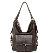 Zency Fashion Women Shoulder Bag 100% Genuine Leather Large Capacity Handbag Multifunction Use Satchel Crossbody Messenger Purse
