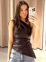 Slim-Fit One-Shoulder Sleek Vest