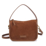 Suede Cowhide Fashion Ladies Shoulder Cross Coffe Bag Genuine Leather Luxury Designer Women's Brown Handbag Female Crossbody Bag