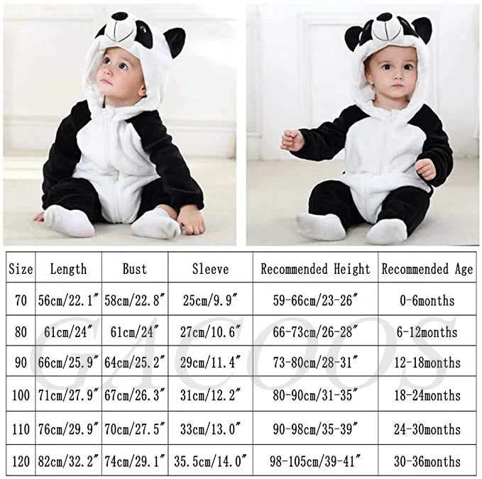 Adorable Animal Cartoon Baby Winter Rompers