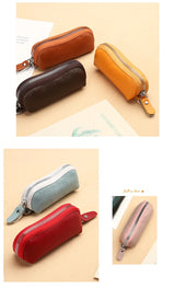 EDC Keychain for Women Genuine Leather Key Box for Car Keys Holder Case Mini  Pocket Card Wallet Coin Pouch Women's Purses