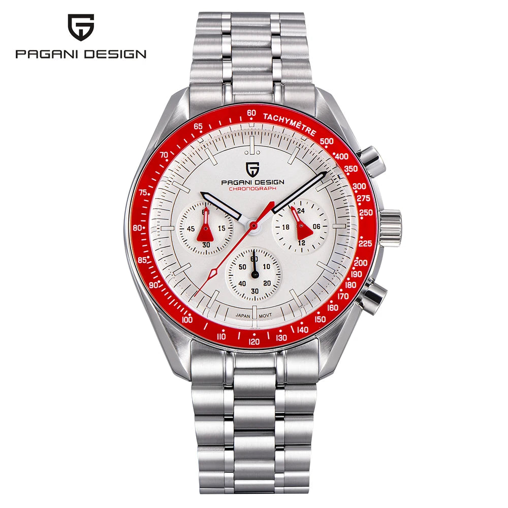 PAGANI DESIGN New Luxury Moon Quartz Watches For Men Stainless steel Luminous waterproof Sports Chronograph Man 2026 Retro Watch