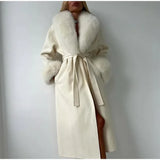 Faux Fur Patchwork Woolen Overcoat