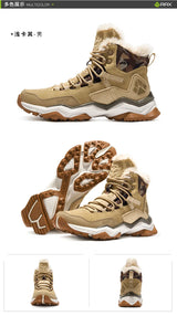 RAX Waterproof Hiking Shoes Men Winter Outdoor Sneakers for Men Snow Boots Plush Mountain Snowboots Outdoor Tourism Jogging Shoe