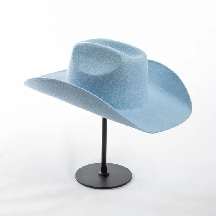 USPOP Wide Brim Wool Cowboy Hat – Unisex Felt Fedora