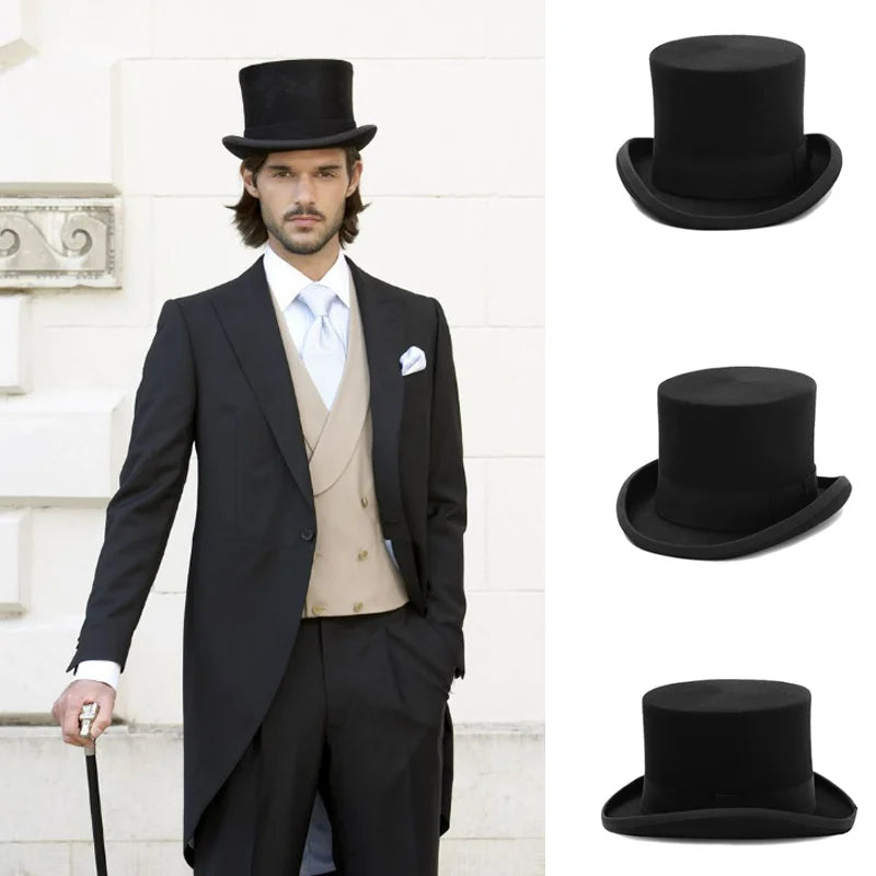 Men's Classic Wool Top Hat | Gentleman Magician Style