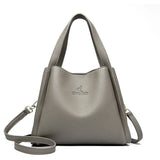 Genuine Brand Sturdy Durable Soft Leather Top-handle Bags Female Handbags Women 3 Layer Shoulder Crossbody Totes Messenger Bag