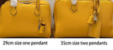 Genuine Leather Bowling Bag for Women, Top Layer Cowhide Handbag, Large Capacity Top Handle Bag, Small & Large Size