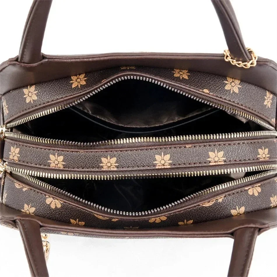 Luxury Handbag Fashion Print Large Capacity Soft Leather Women Shoulder Crossbody Bag Leisure Designer Ladies Purses and Handbag
