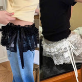 Lace-Up Ruffle Mini Skirt for Playful Layering