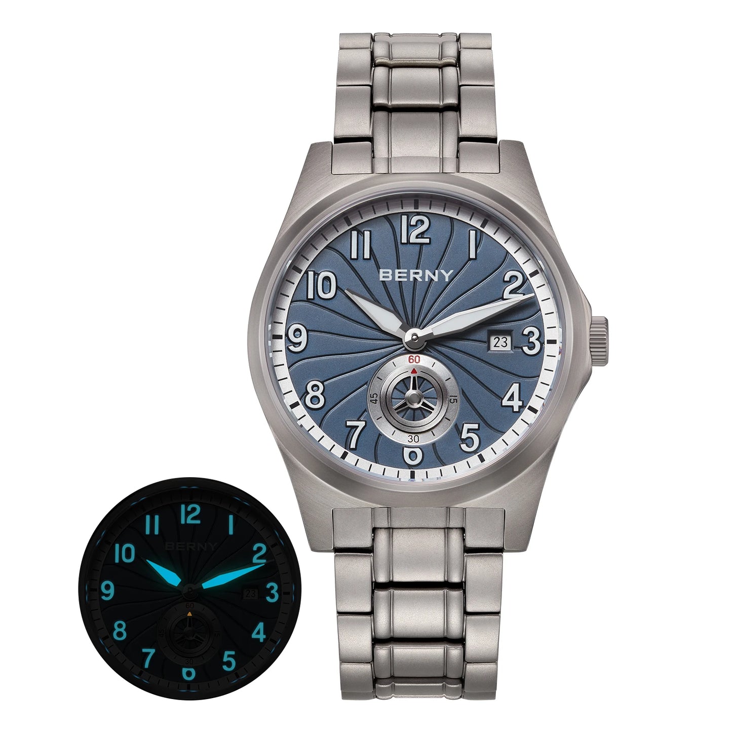 BERNY Full Titanium Automatic Men Watch Super Luminous Mechanical Wristwatch with 10ATM Waterproof Sapphire ST1731 Men Watches