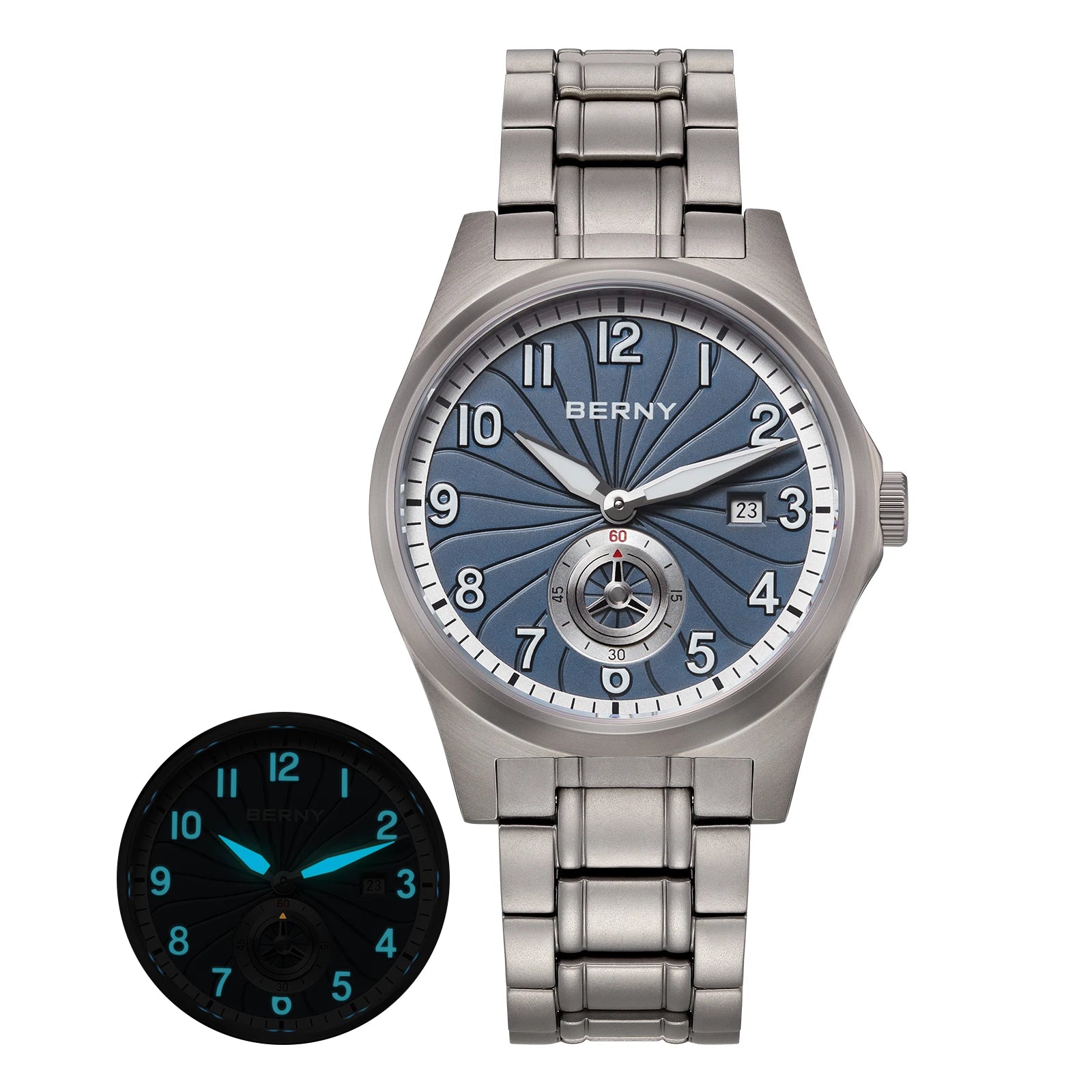 BERNY Full Titanium Automatic Men Watch Super Luminous Mechanical Wristwatch with 10ATM Waterproof Sapphire ST1731 Men Watches