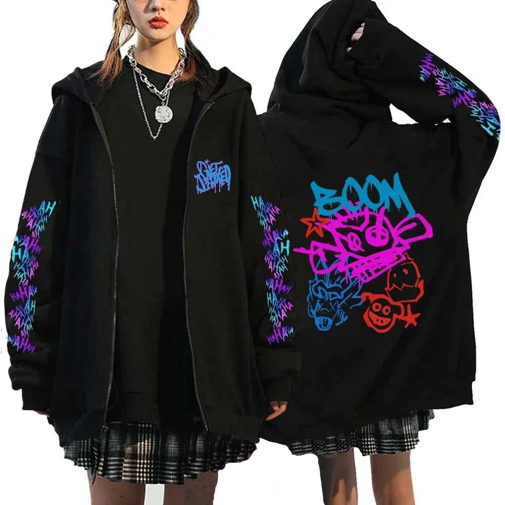Arcane Jinx Graffiti Zipper Hoodie