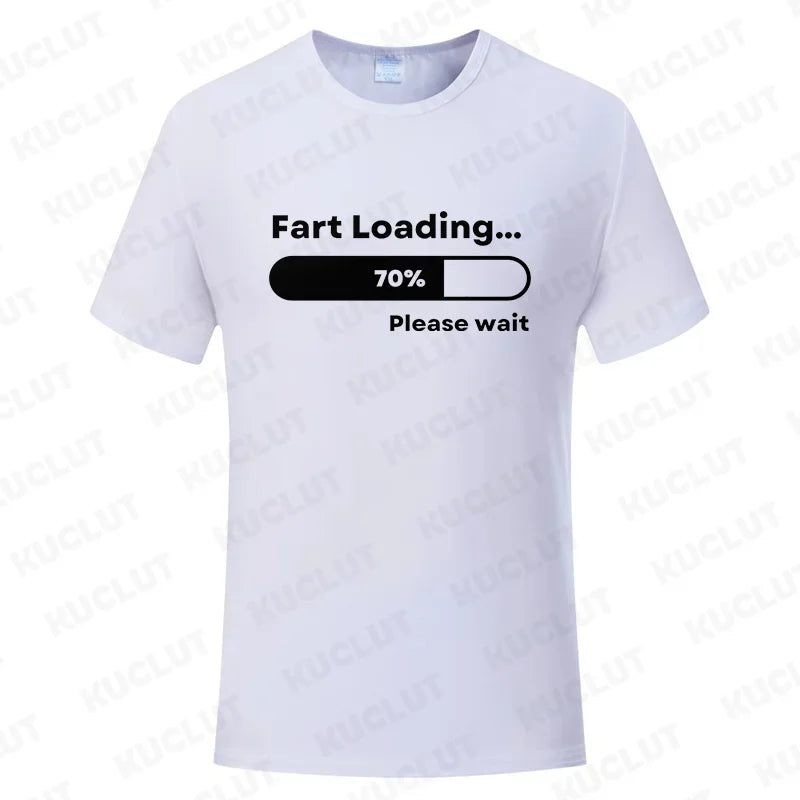 Huge Fart Loading Men's T-shirt Humor Tee Joke Gag Tshirt for Dad Gifts Guys Male Clothes Short Sleeve Tees Funny Graphic Tops