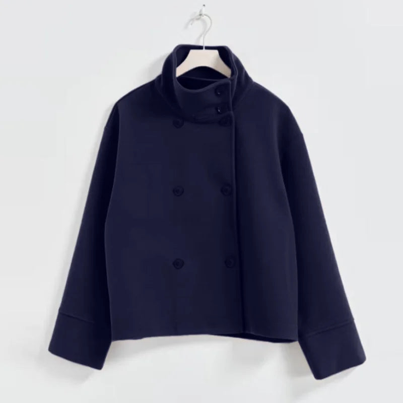 Urban Stand-Collar Woolen Coat