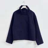 Urban Stand-Collar Woolen Coat