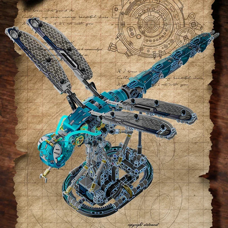 Creative Mechanical Dragonfly Construction Set Animal Building Blocks  MOC Educational Toy for Kids Adults STEM Learning Kit