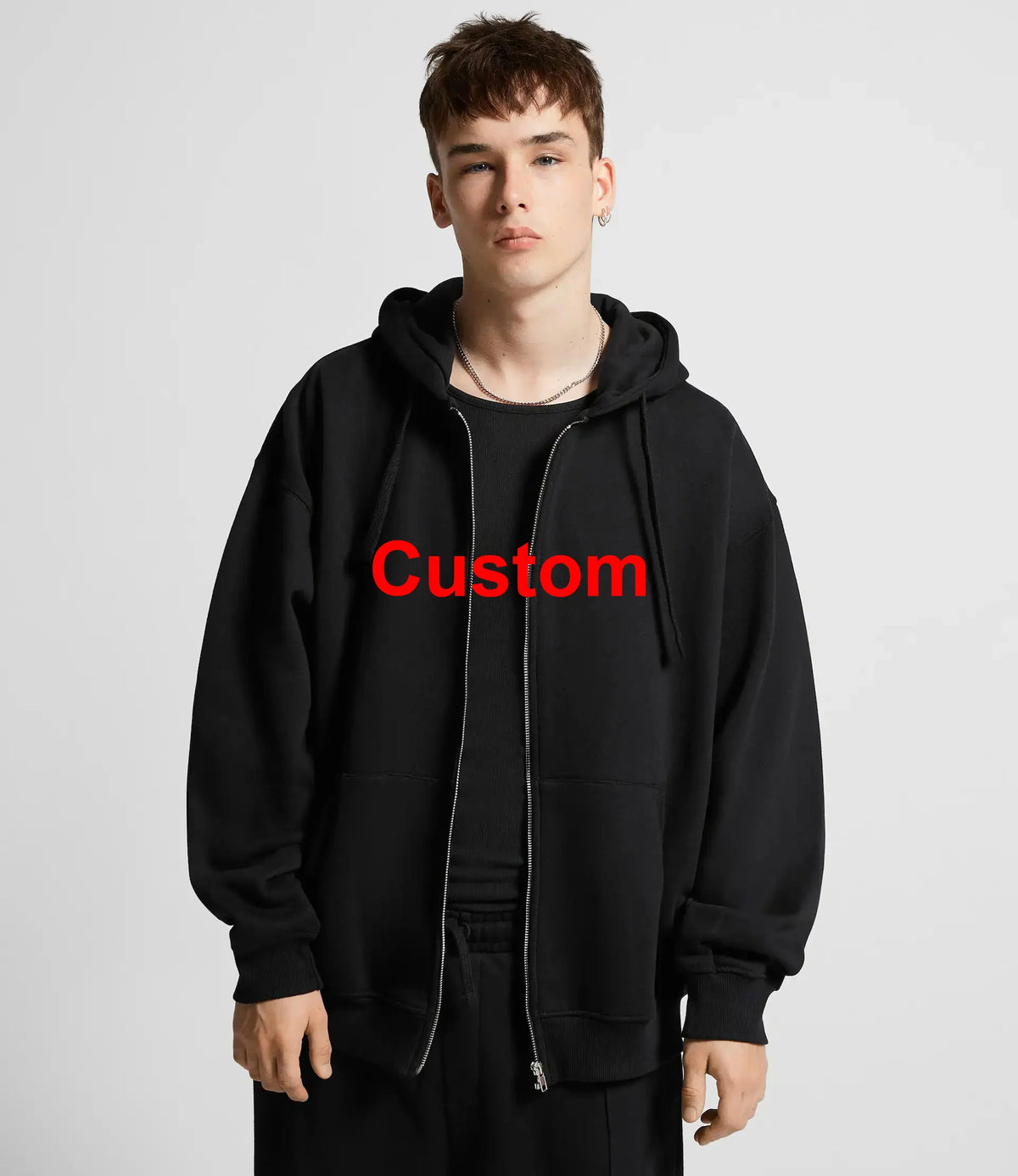 Unisex Oversized Zip-Up Hoodie