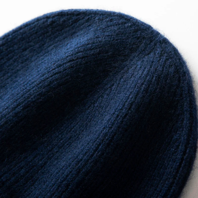 MERRILAMB Men's Pure Cashmere Ribbed Beanie | Soft & Warm