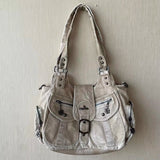 Vintage Women Handbags PU Shoulder Bag Satchel Top-handle Shoulder Bag Fashion Dumpling Pack Multi-pockets Shoulder Bags