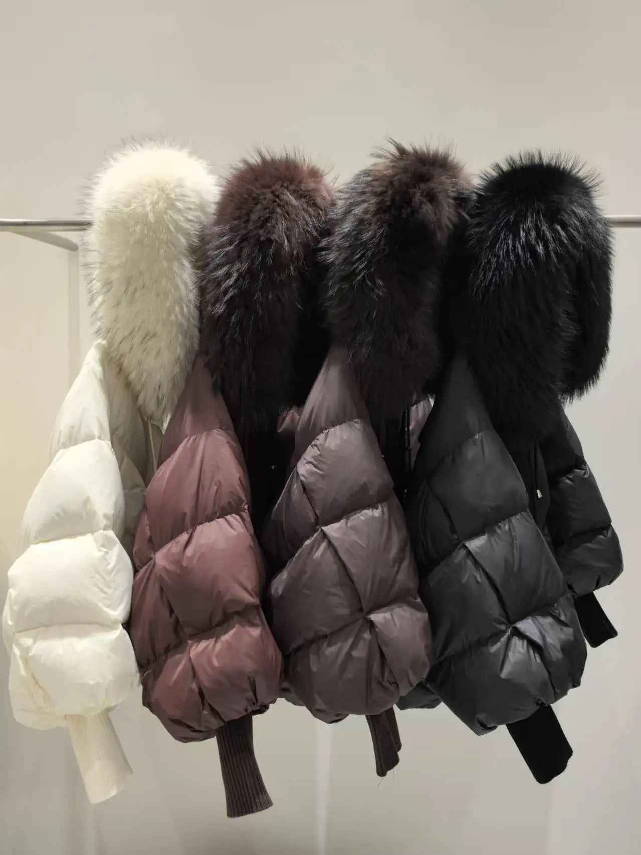 Winter Large Fur Hooded Down Jacket