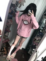Autumn Lazy Women Casaul Gothic Sweatshirt Y2k Aesthetic Japanese Cartoon Print High Street Hoodied Harajuku Punk Clothes