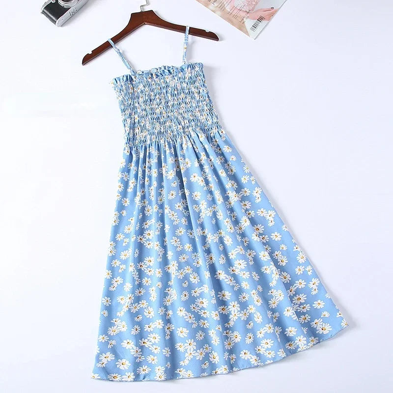 Summer Chiffon Spaghetti Strap Mini Dress