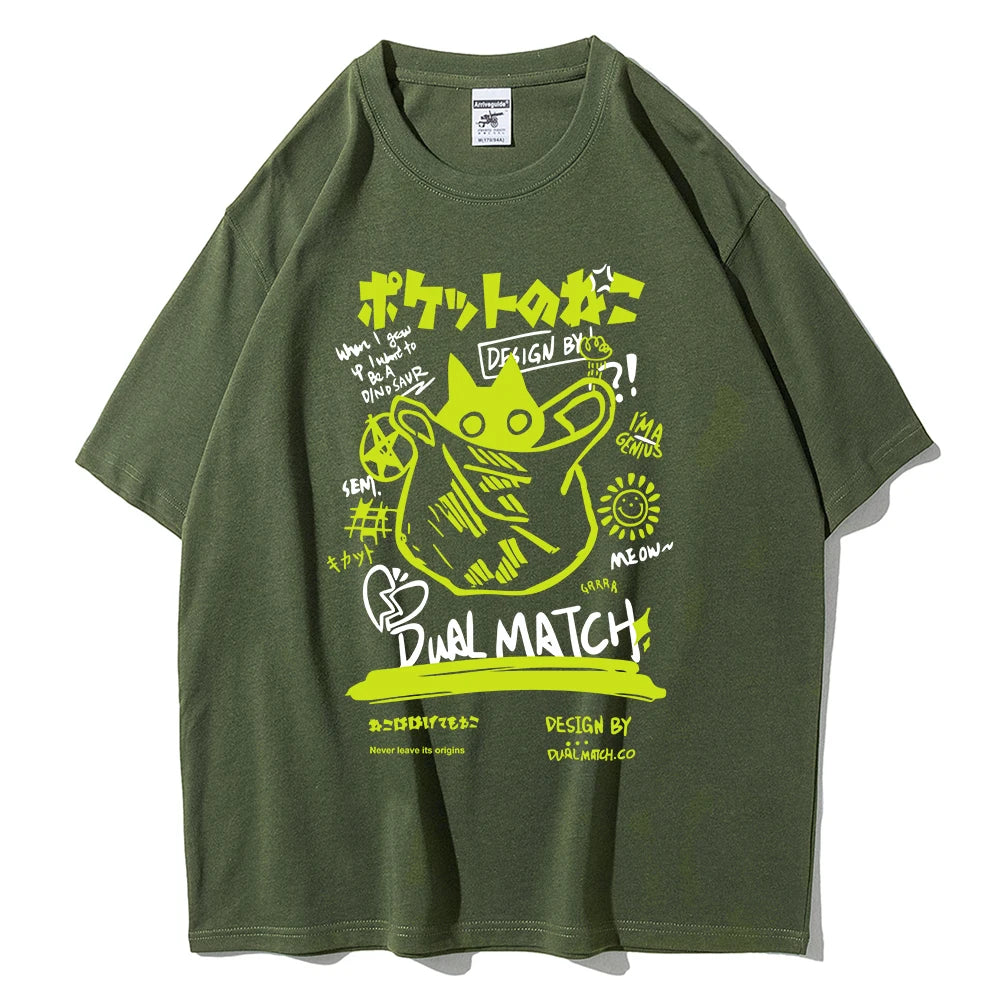 Kawaii Cat Harajuku Streetwear Tee