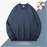 Custom Embroidery Logo Solid Sweatshirts Spring Autumn Warm Sweatshirt High Quality Men Tops Male Brand Hip Hop Pullover