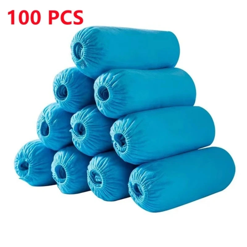 100Pack Disposable Shoe Covers Boot Non-Slip Large Foot Booties for Indoors Contractors Floor Carpet Shoe Coverings Protectors