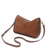 Suede Cowhide Fashion Ladies Shoulder Cross Coffe Bag Genuine Leather Luxury Designer Women's Brown Handbag Female Crossbody Bag