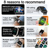 GUHUAVMI AMOLED Smartwatch – Bluetooth Call & Health Tracker