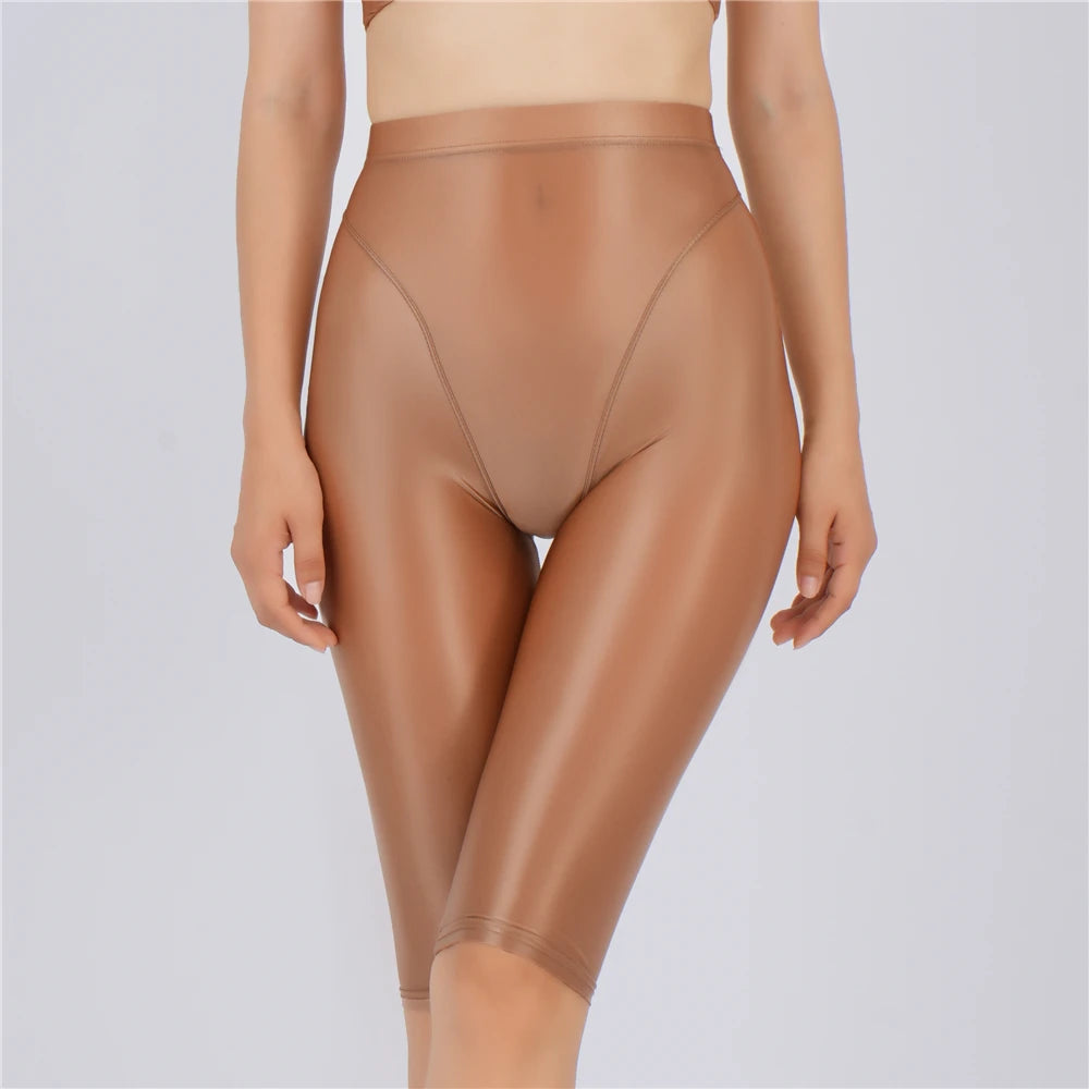 Women's Sheer Stretch Knee-Length Shorts