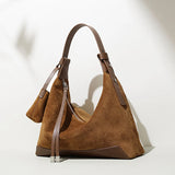 2025 New Suede Leather Crossbody Bag Unique Design Shoulder Pack Women Work Commuting Handbag Urban Beauty Box Tote Messenger