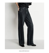Women's High-Waist Fleece-Lined Wide-Leg Jeans