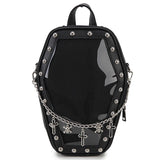 Gothic Punk Coffin Shape Ita Bag Women Clear Backpacks Dark Lolita Handbag and Shoulder Bag Girls Cosplay Designer 2 Insert
