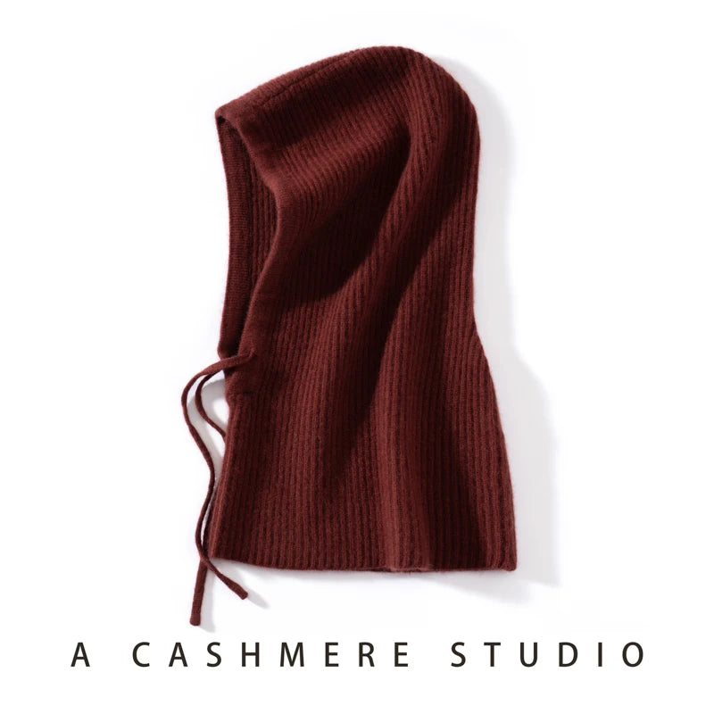 Women's Pure Cashmere Knit Beanie & Scarf Hat