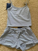 Strawberry Vest Shorts 2 Pieces Set Woman Eyelet Bow Slim Tank Top with Elastic Waist Patchwork Straight Short Pant Sweet Sets