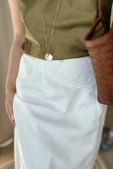 Women's Elegant Linen Midi Skirt – Summer 2025