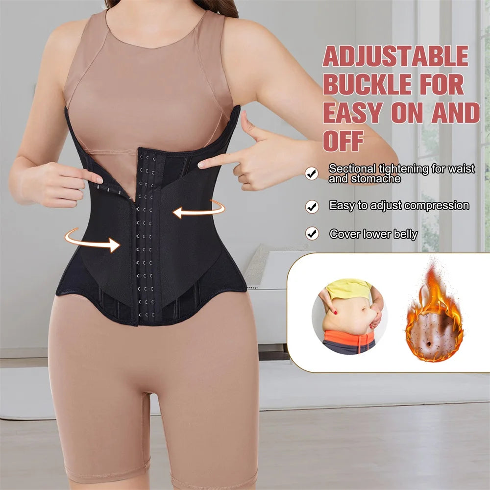 U-Shaped Steel-Boned Waist Trainer & Breast Lift Corset