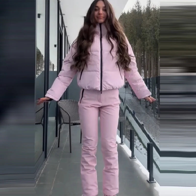 Windproof Faux Fur Ski Jumpsuit