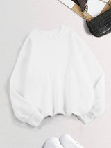 Winter Womens Solid Sweatshirts Casual Comfortable Warm Hoodies Loose Crewneck Fleece Pullover Tops Autumn Womans Streetwear