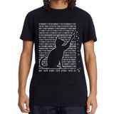 Men's Funny Cat Print 100% Cotton Summer T-Shirt