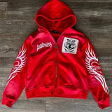 Women's Geometric Print Zip-Up Hoodie