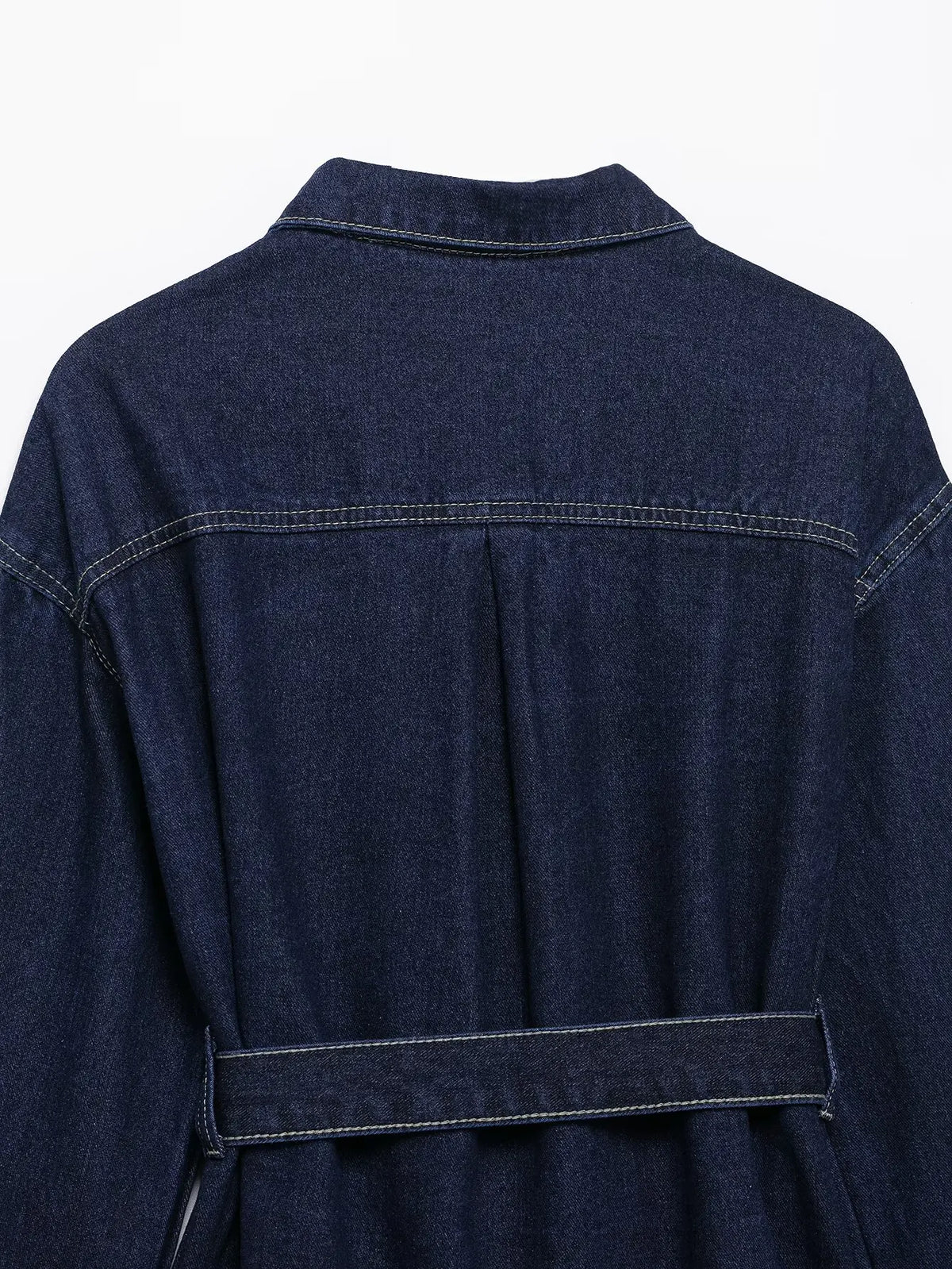 Vintage Denim Jacket with Waist Sash – High Street USA-Made Outerwear